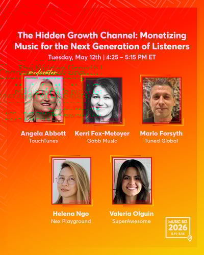 MusicBiz-Music-Youth-Kids-Tuned Global-Nex Playground-Gabb-TouchTunes-SUperAwesome